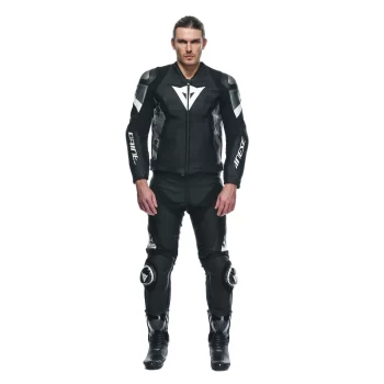 Dainese Avro 5 Leather Motorcycle Jacket – Men's (Black/ White) - Image 3