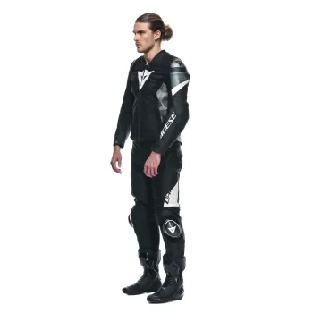 Dainese Avro 5 Leather Motorcycle Jacket – Men's (Black/ White) - Image 4
