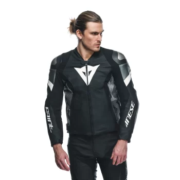 Dainese Avro 5 Leather Motorcycle Jacket – Men's (Black/ White) - Image 5