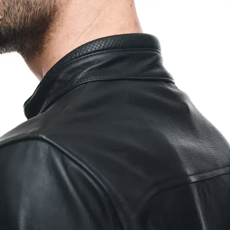 Dainese Fulcro Men's Black Leather Motorcycle Jacket