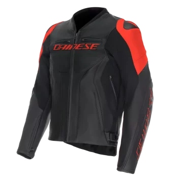 Dainese Racing 5 Leather Motorcycle Jacket – CE Armor (Black/Red)