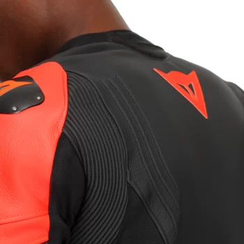 Dainese Racing 5 Leather Motorcycle Jacket – CE Level 2 Armor, Black/Red-Fluo - Image 11