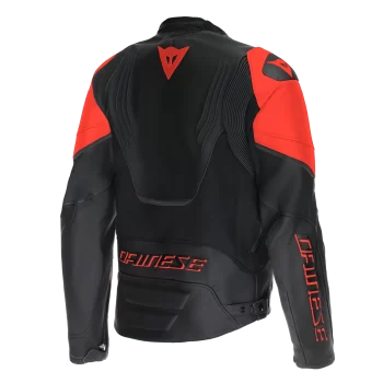Dainese Racing 5 Leather Motorcycle Jacket – CE Level 2 Armor, Black/Red-Fluo - Image 2