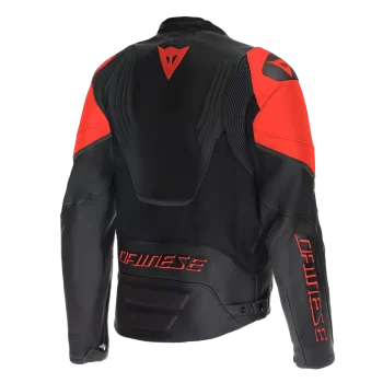 Dainese Racing 5 Leather Motorcycle Jacket – CE Armor (Black/Red) - Image 2