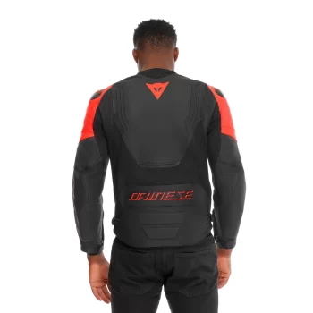Dainese Racing 5 Leather Motorcycle Jacket – CE Level 2 Armor, Black/Red-Fluo - Image 9