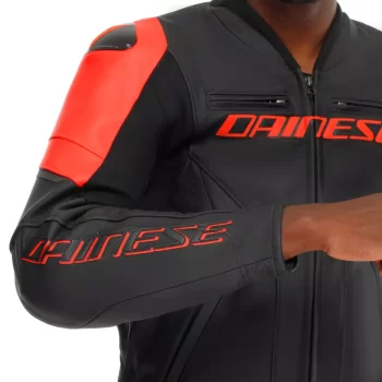 Dainese Racing 5 Leather Motorcycle Jacket – CE Armor (Black/Red) - Image 13