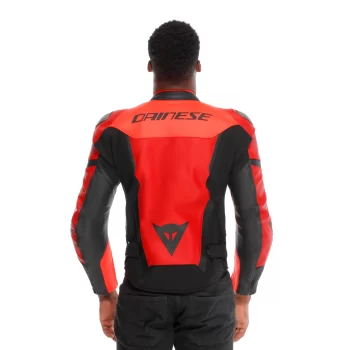 Dainese Iperattiva Leather-Tex Motorcycle Jacket – CE Level 2 Armor, Black/Red - Image 11