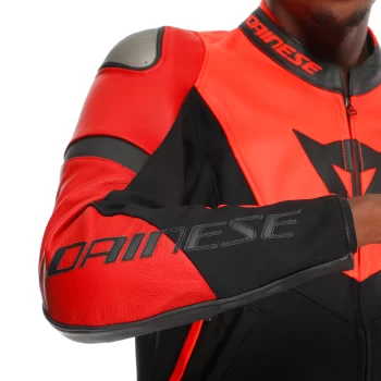 Dainese Iperattiva Leather-Tex Motorcycle Jacket – CE Level 2 Armor, Black/Red - Image 10
