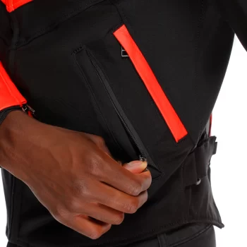 Dainese Iperattiva Leather-Tex Motorcycle Jacket – CE Level 2 Armor, Black/Red - Image 6