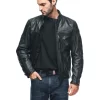dainese black leather motorcycle jacket