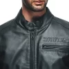 dainese black leather motorcycle jacket