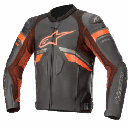 Alpinestars GP Plus R V3 Rideknit Leather Jacket – Black/Red Fluo