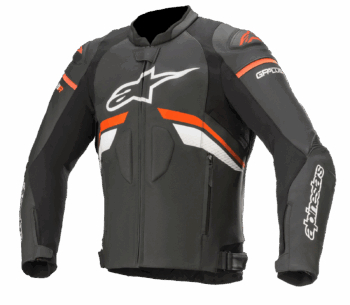 Alpinestars GP Plus R V3 Leather Jacket – Black/Red Fluorescent/White