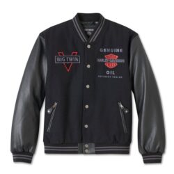 Men’s V-Twin Varsity Leather Jacket – Heritage Looks, Premium Ride