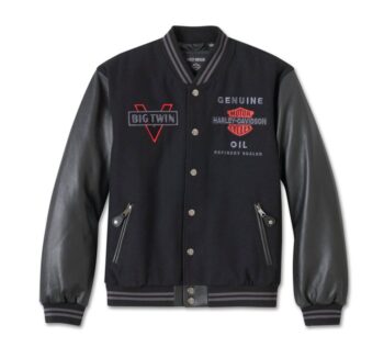 Men’s V-Twin Varsity Leather Jacket – Heritage Looks, Premium Ride