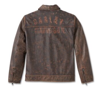 Men’s Gas & Oil Leather Jacket – Rugged Heritage - Image 2