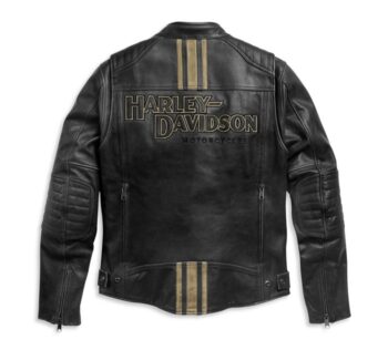 Men’s H-D Triple Vent Passing Link II Leather Jacket - Image 2