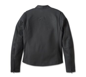 Men’s Citadel Snap Tab Leather Jacket – Rugged Durability Meets Classic Harley Style - Image 2
