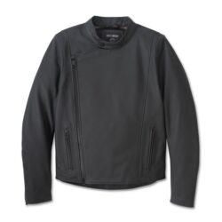 Men’s Citadel Snap Tab Leather Jacket – Rugged Durability Meets Classic Harley Style