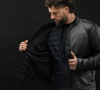 Men’s H-D Flex Layering System CAF Racer Leather Jacket – Outer Layer - Image 4