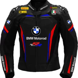 DAJ 0217 BMW Motorrad Men’s Black Motorcycle Leather Racing Jacket – Premium Protection