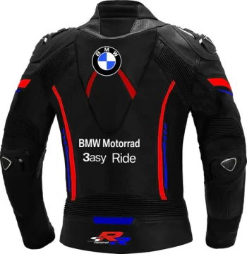 DAJ 0217 BMW Motorrad Men’s Black Motorcycle Leather Racing Jacket – Premium Protection - Image 2