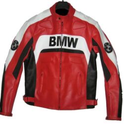BMW Motorcycle Red Black White Racing Leather Jacket – Dynamic & Protective Gear