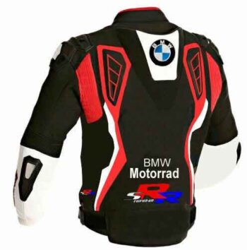 BMW Motorrad Black White Motorcycle S1000RR Leather Racing Jacket - Image 2