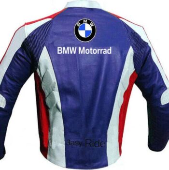 BMW Motorrad Motorcycle White and Blue Leather Jacket – Stylish & Protective Gear - Image 2