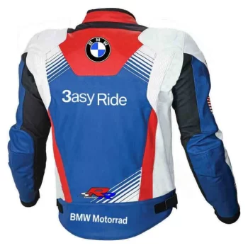 White Blue BMW Motorcycle Racing Leather Jacket – Stylish & Protective Gear - Image 2