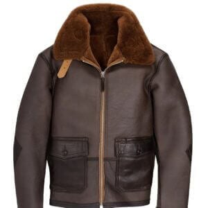 Men Sheepskin Brown Leather Jacket