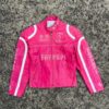 Pink Ferrari Racing Leather Jacket