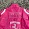 Pink Ferrari Racing Leather Jacket