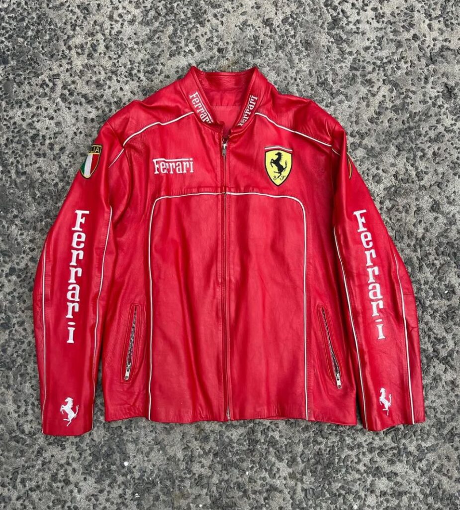 Red Ferrari Vintage Leather Jacket