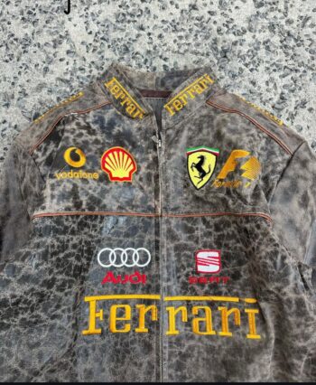 brown ferrari vintage leather jacket