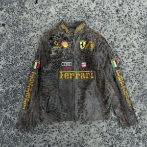 brown ferrari vintage leather jacket