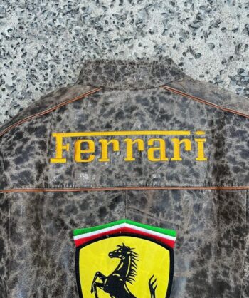 brown ferrari vintage leather jacket