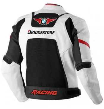 BMW White Black Motorcycle Racing Leather Jacket – Sleek & Protective Gear - Image 2