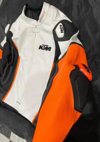 Handmade KTM Biker Racing Leather Jacket – Custom Motorcycle Gear - Image 2
