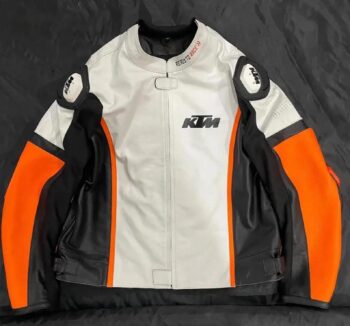 Handmade KTM Biker Racing Leather Jacket – Custom Motorcycle Gear