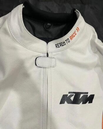 Handmade KTM Biker Racing Leather Jacket – Custom Motorcycle Gear - Image 3