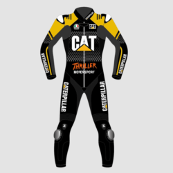 Jack Miller Caterpillar Thriller MotoGP Leather Racing Suit – CE Armor, Aerodynamic Design & Custom Fit