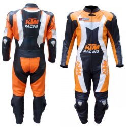 KTM Racing MotoGP Leather Suit – CE Armor, Aerodynamic Design & Custom Fit