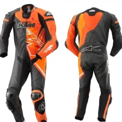 Jack Miller KTM Winter Test 2022 Leather Racing Suit – CE Armor, Aerodynamic Design & Custom Fit