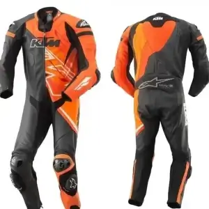 KTM Orange and Black Motorcycle Riding Gear Suit