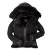 All Black B-3 Hooded Sheepskin Bomber Jacket Z203615B – Luxurious Warmth & Style - Image 3