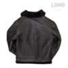 All Black B-3 Hooded Sheepskin Bomber Jacket Long Z203615BL – Extended Warmth & Classic Style
