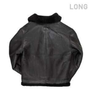 All Black B-3 Hooded Sheepskin Bomber Jacket Long Z203615BL – Extended Warmth & Classic Style