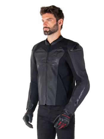 Alpinestars Faster V3 Airflow Leather Jacket – Black/Black Premium Motorcycle Gear - Image 3