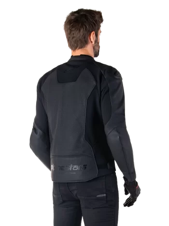 Alpinestars Faster V3 Airflow Leather Jacket – Black/Black Premium Motorcycle Gear - Image 2